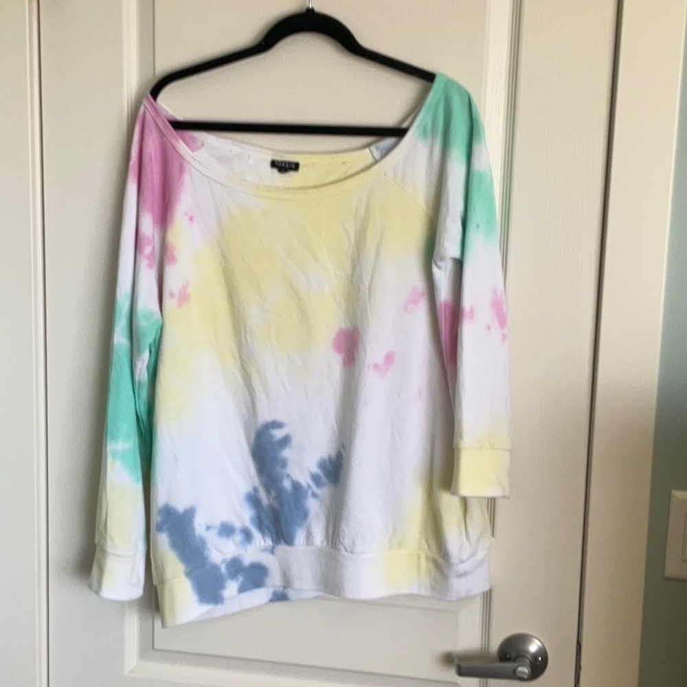 Torrid Tie Die Off the Shoulder Sweatshirt